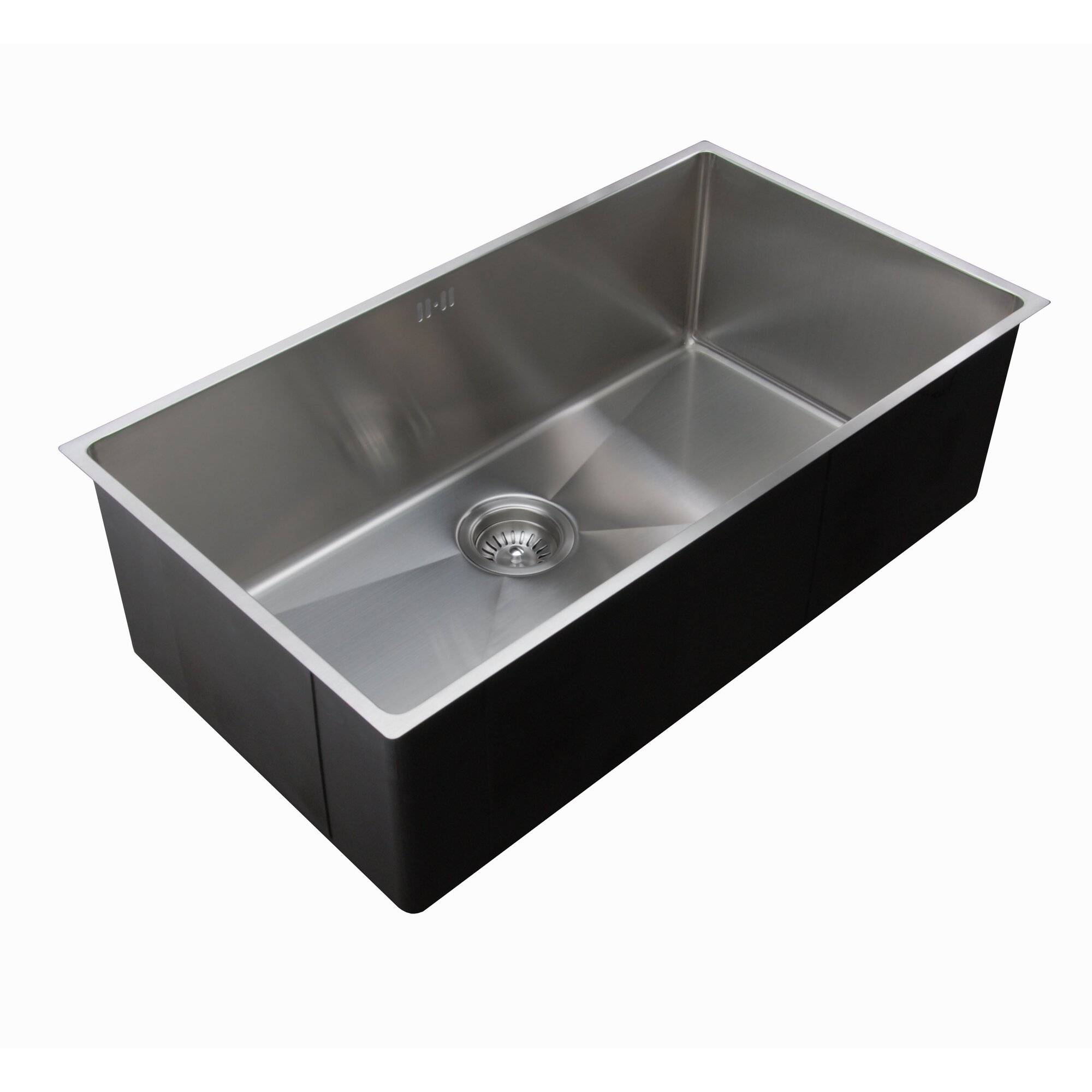 Ukinox 33" x 18" Undermount Single Bowl Stainless Steel Kitchen Sink 33 Inch Stainless Steel Undermount Single Bowl Sink